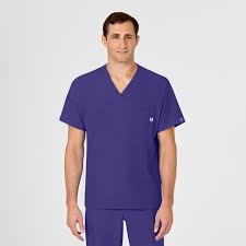 Scrub Set W123-Caballero Color GRAPE, Talla LARGE