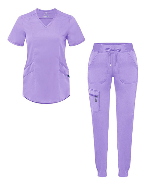 Scrub Set Jogger ADAR de dama Color Lavender Talla LARGE