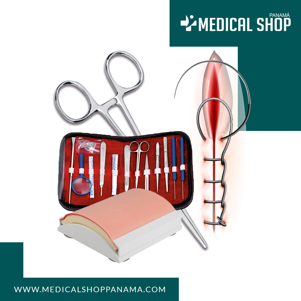 Simulador de kit de Sutura Completo
